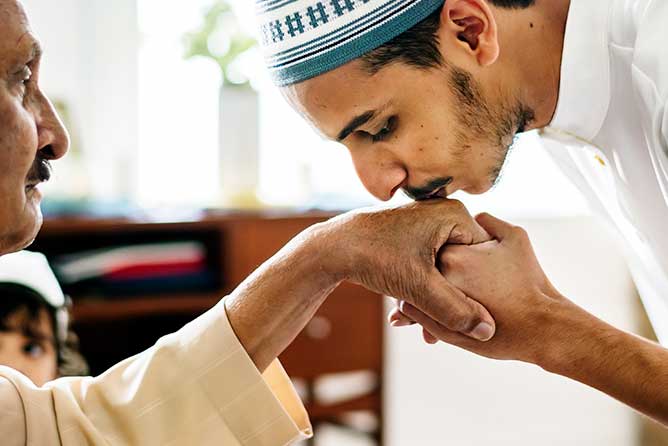 Saludo musulman Religión Beso en la mano